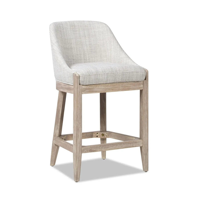 Newport - Coastal Curved Back Upholstered Counter Stool - Two Tone Neutral Gray by Unique Piece Furniture