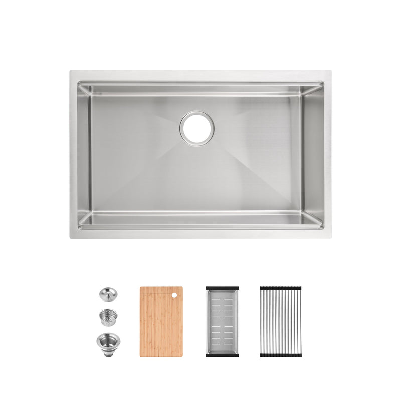 Stainless Steel Kitchen Sink, 30″x19″ Single Bowl, Undermount by HouseOfZazla