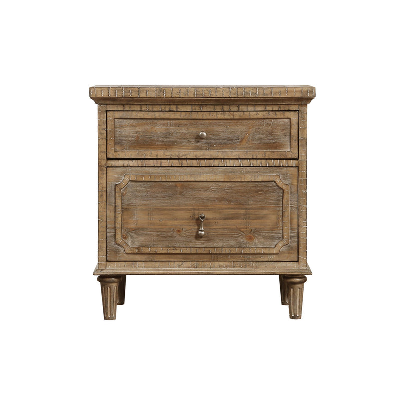 Taupe 2 Drawer Nightstand with Spacious Storage - Solid Wood, photo 2 of 7