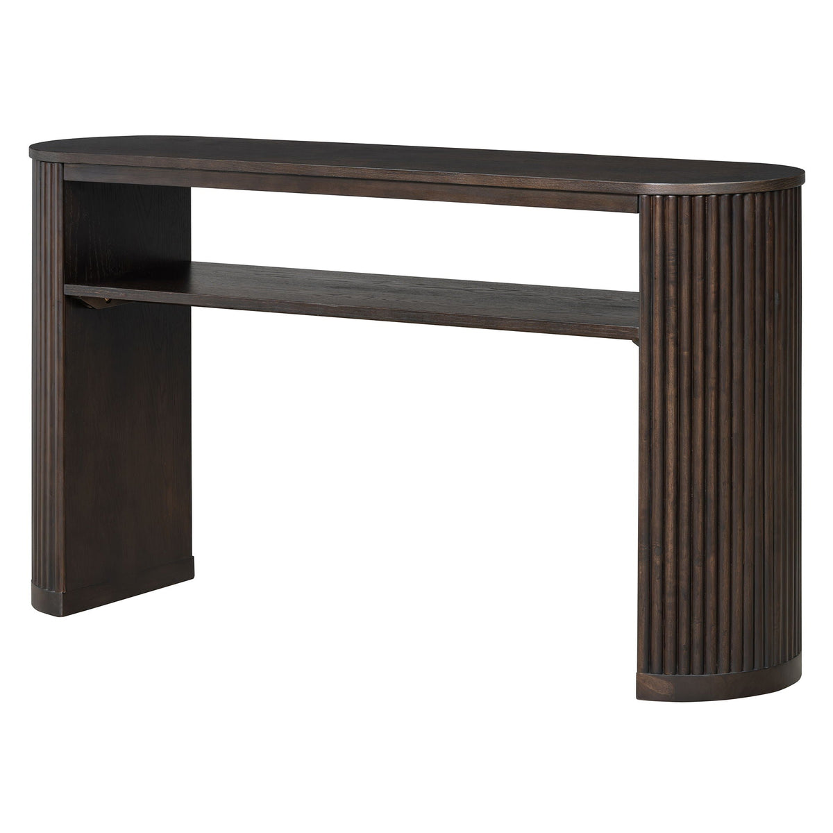 Console Table With Fluted Legs and Open Shelf - Available in Black, Light Brown, Dark Brown, photo 2 of 19