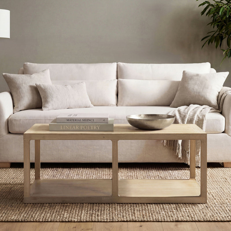 Ellis - Open Frame Coffee Table With Lower Shelf - Natural by HouseOfZazla