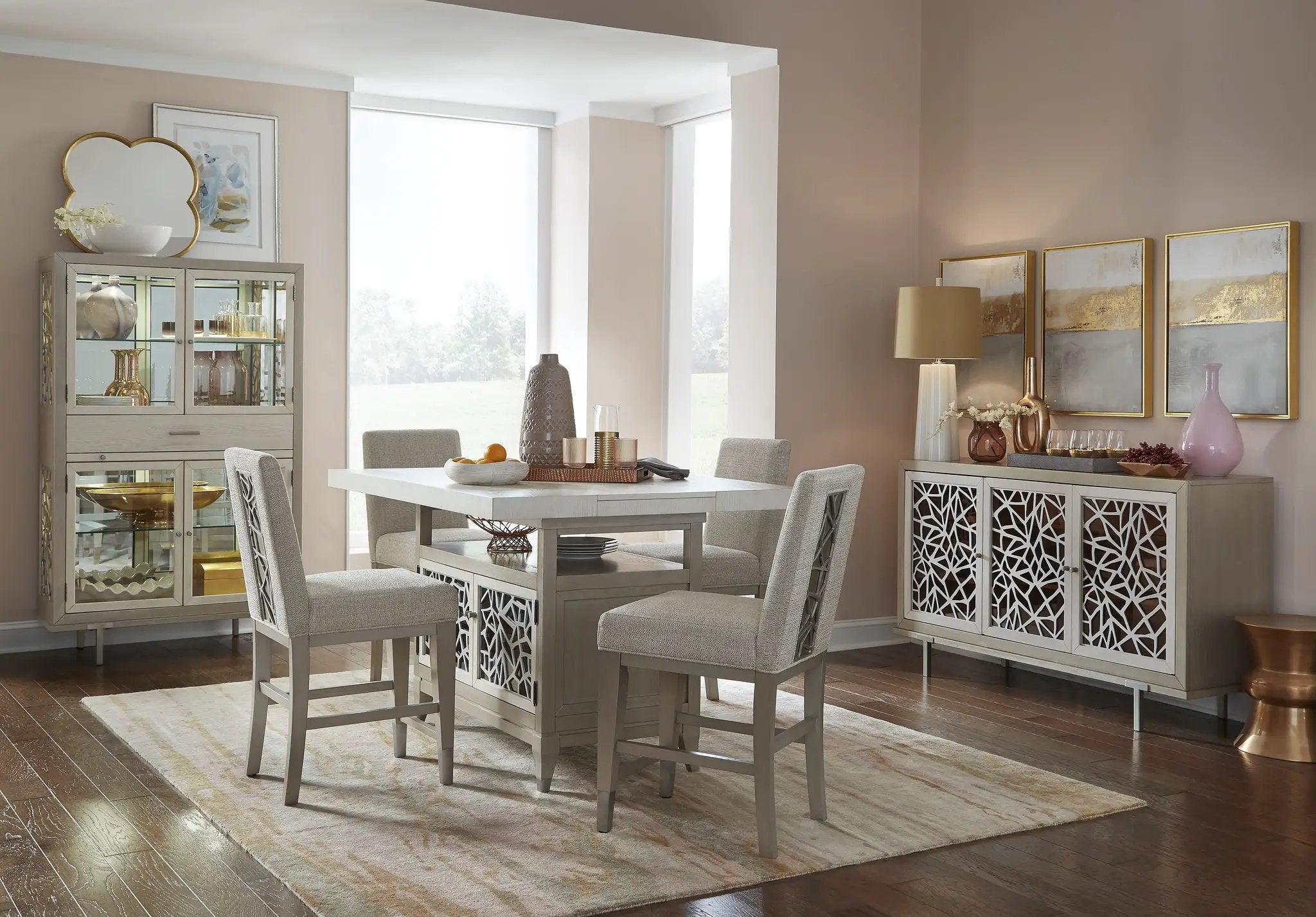 Lenox - Display Cabinet - Warm Silver by Unique Piece Furniture