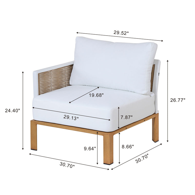 Vine - 4 Piece Outdoor Conversation Set - White by HouseOfZazla