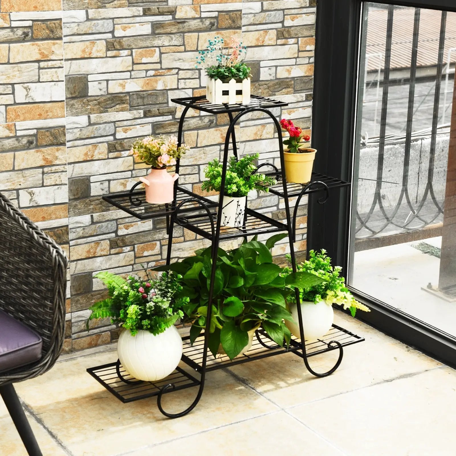 7 Tier Metal Patio Plant Stand by DirectDeals