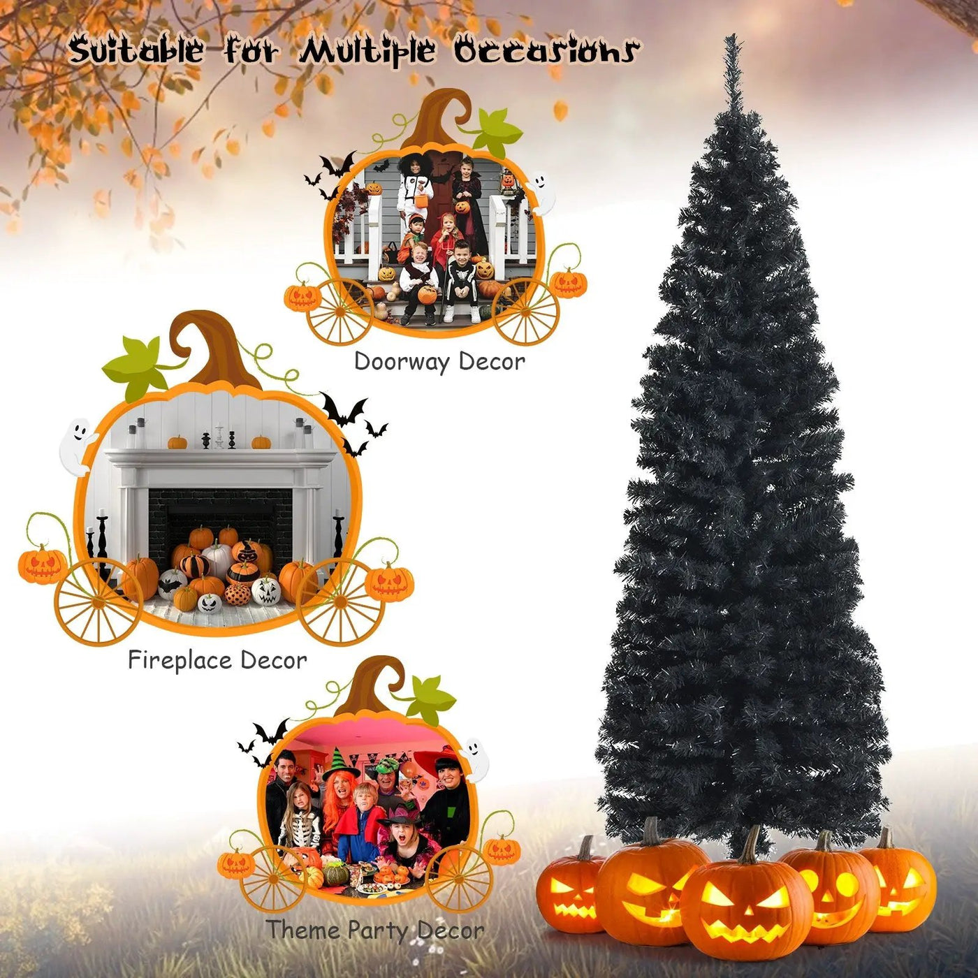 6 Feet Unlit Pencil Slim Tree Artificial Christmas Tree by DirectDeals