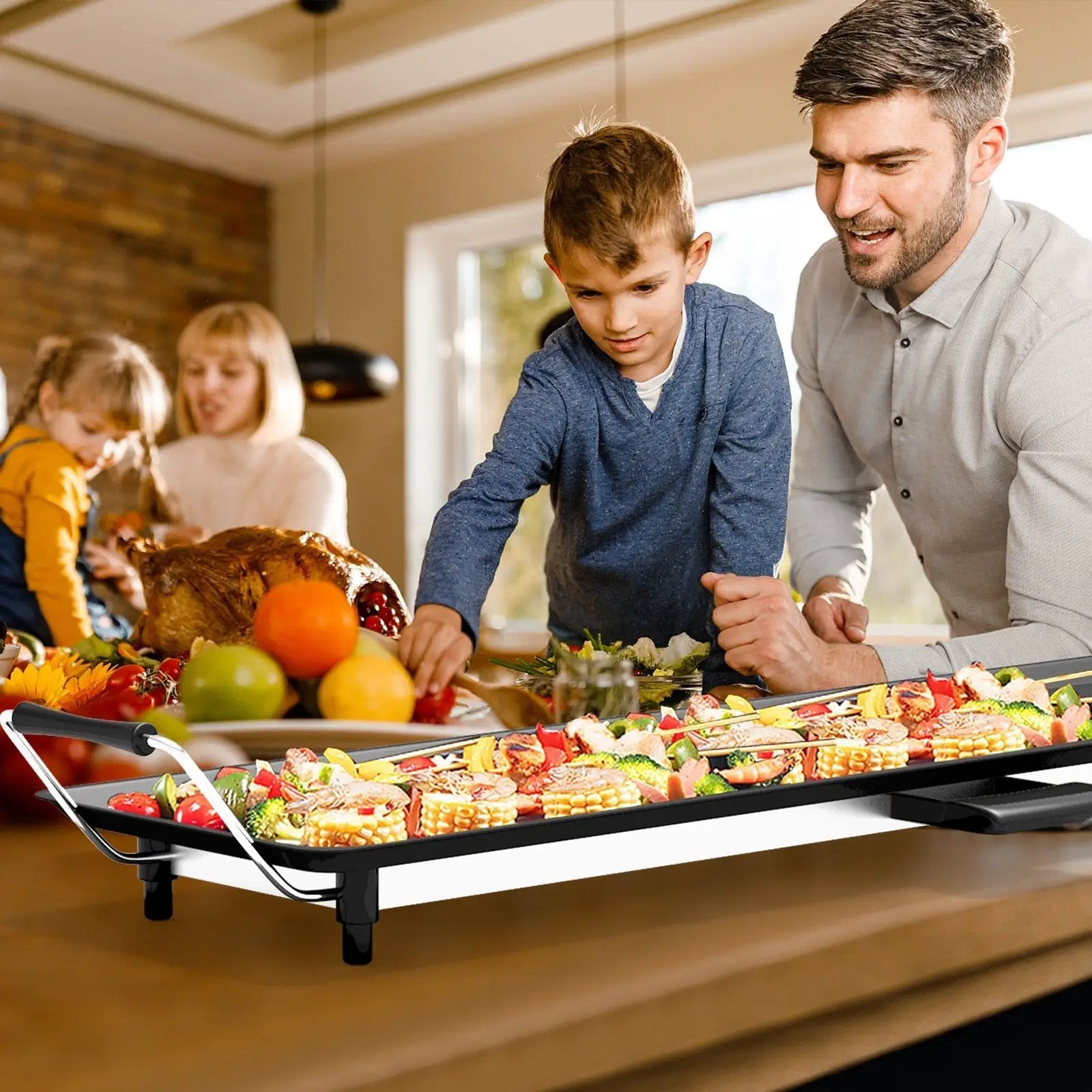 35 Inch Electric Griddle with Adjustable Temperature by DirectDeals