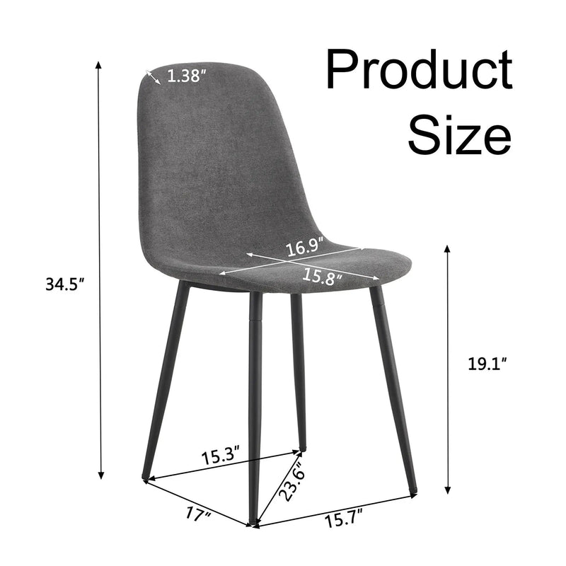 Modern Medieval Style Cushioned Side Chairs Set With Metal Legs For Kitchens by Unique Piece Furniture