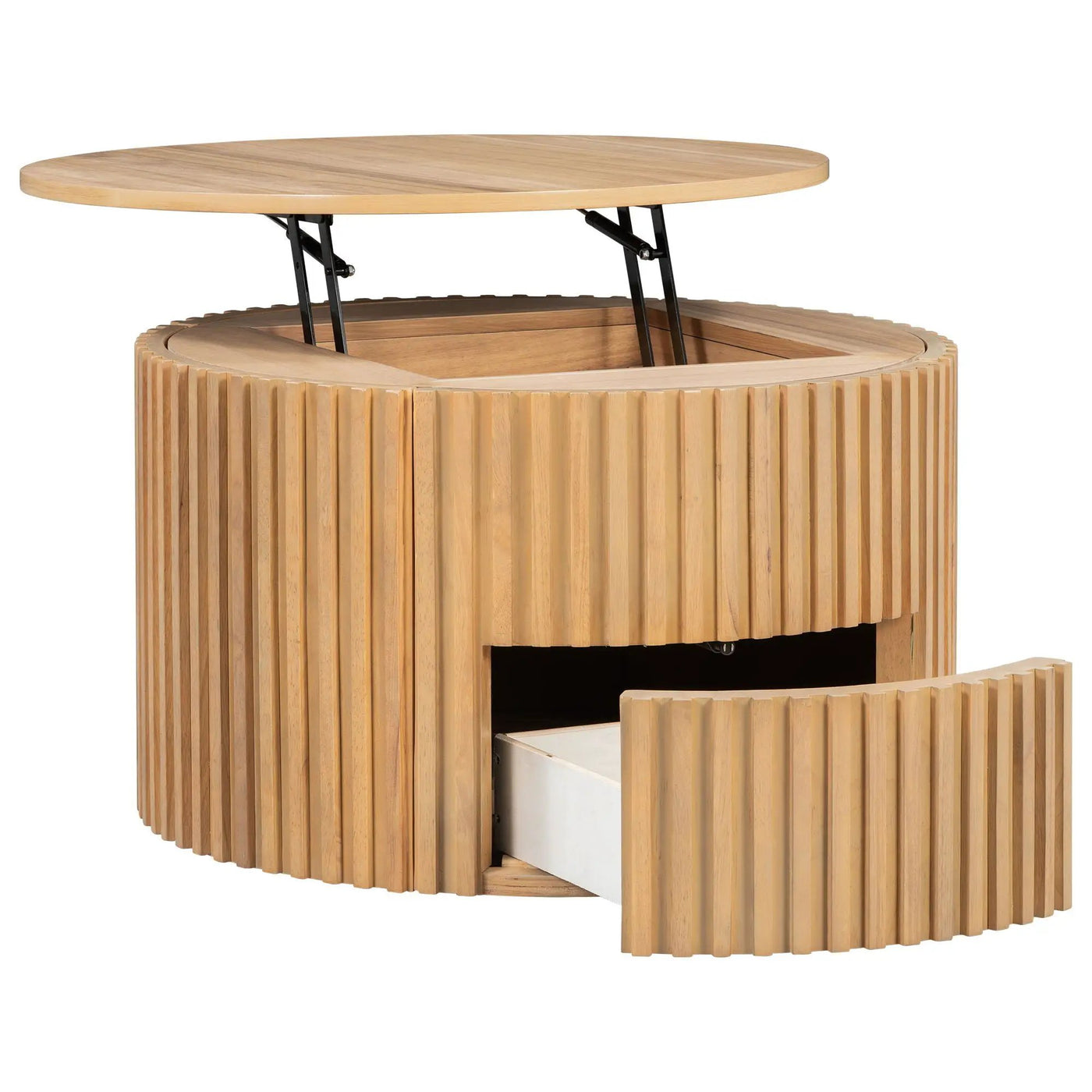 Round Lift Top Coffee Table With Hidden Storage For Living Room by HouseOfZazla