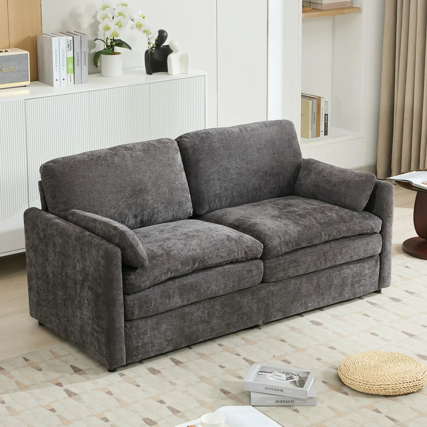 Cozy Upholstered Cushion Loveseat Sofa For Living Room by HouseOfZazla