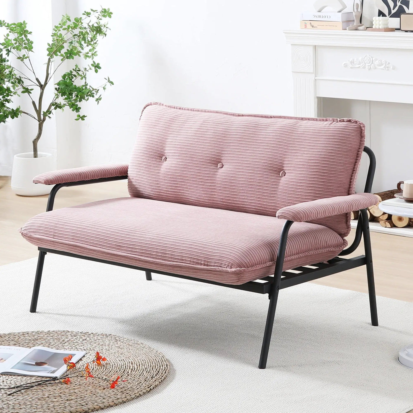 Modern Metal Frame Sofa With Sponge Filling For Compact Spaces And Versatile Use by HouseOfZazla