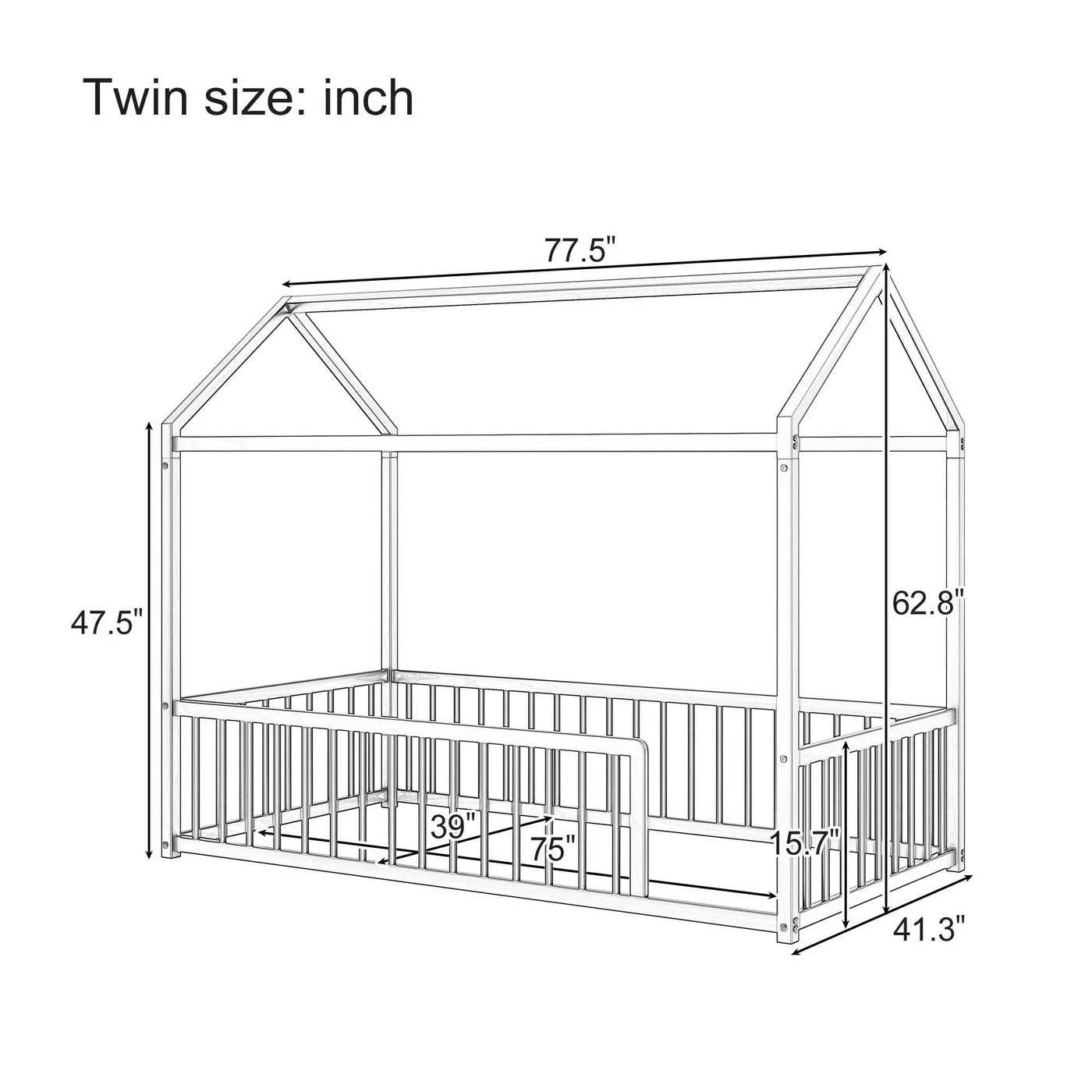 Montessori Floor Bed Frame With House Shape by HouseOfZazla