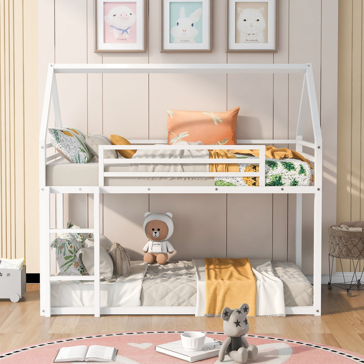 House Bunk Bed With Built In Ladder - Twin Over Twin, photo 3 of 26