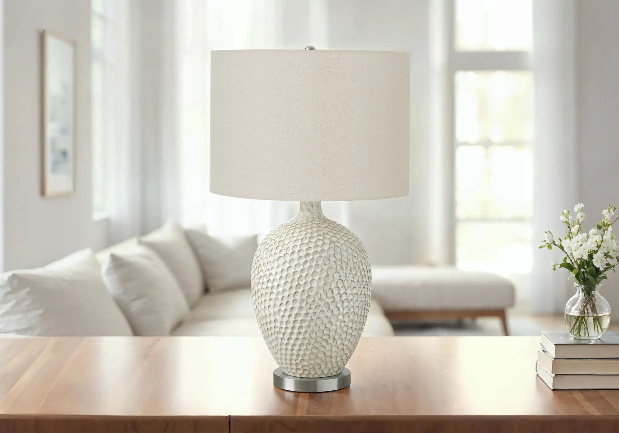 Lighting, Table Lamp, Ceramic, Contemporary - Cream by Unique Piece Furniture