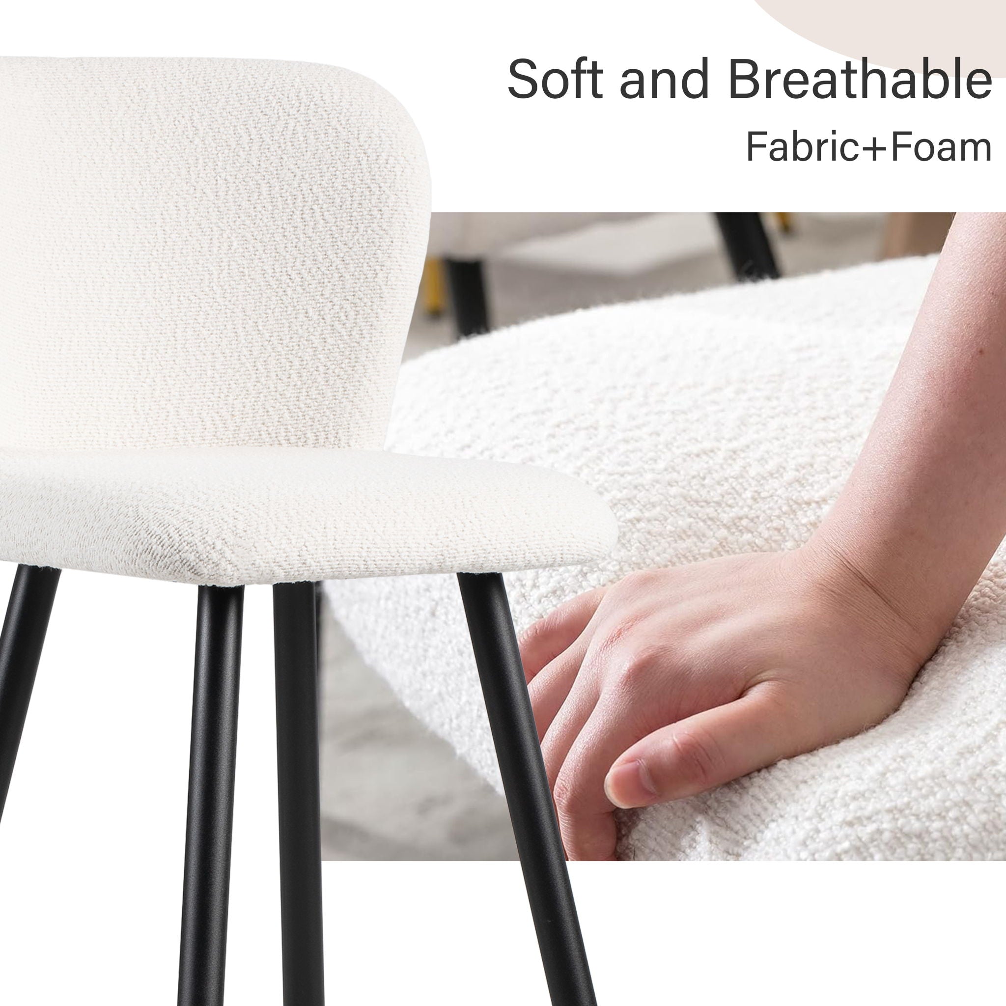 Modern Style Barstool, Tipped Ends, Suitable For Various Decoration Styles - White by HouseOfZazla