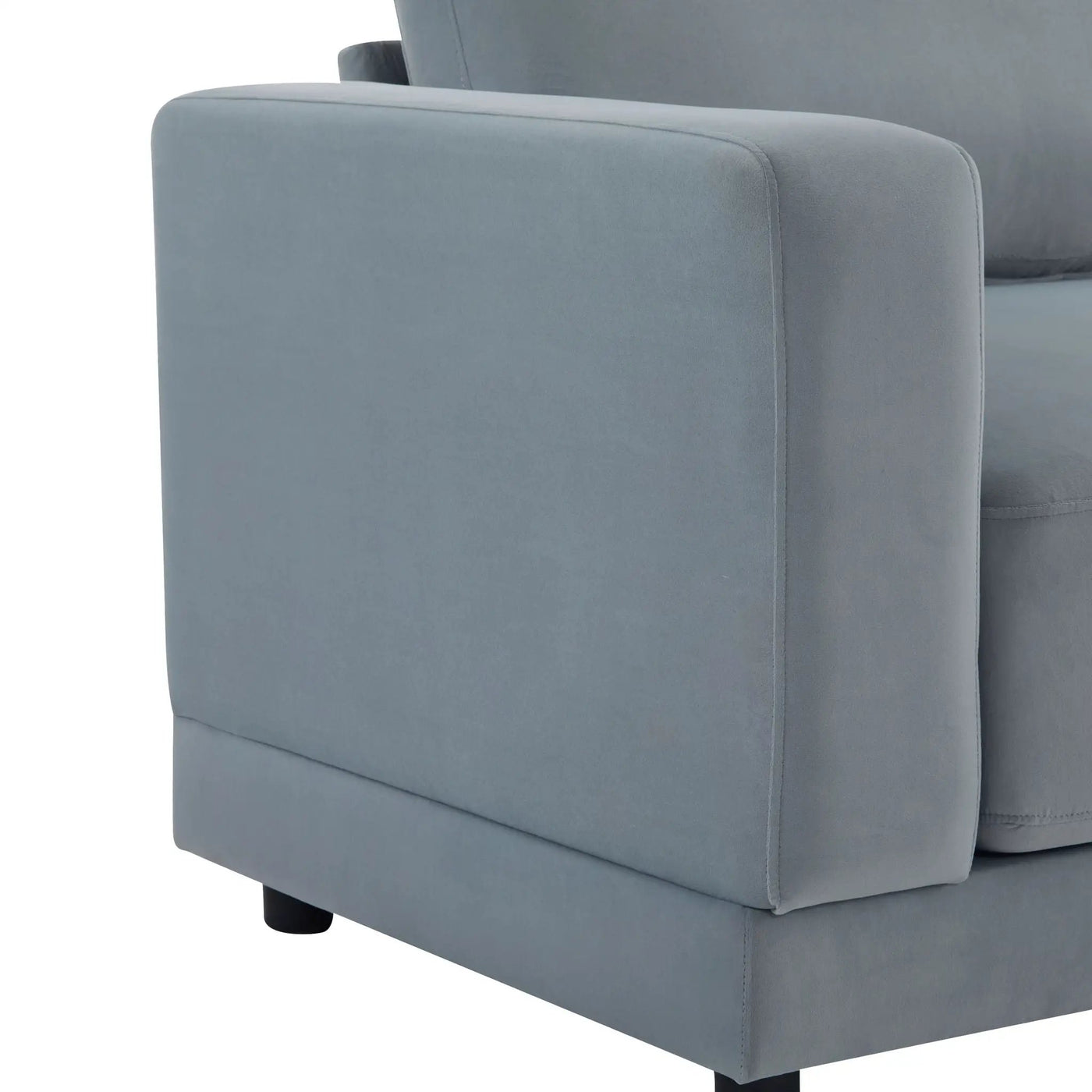 Modern Square Arm Sofa With Soft Fabric Upholstery, Deep Cushions by HouseOfZazla