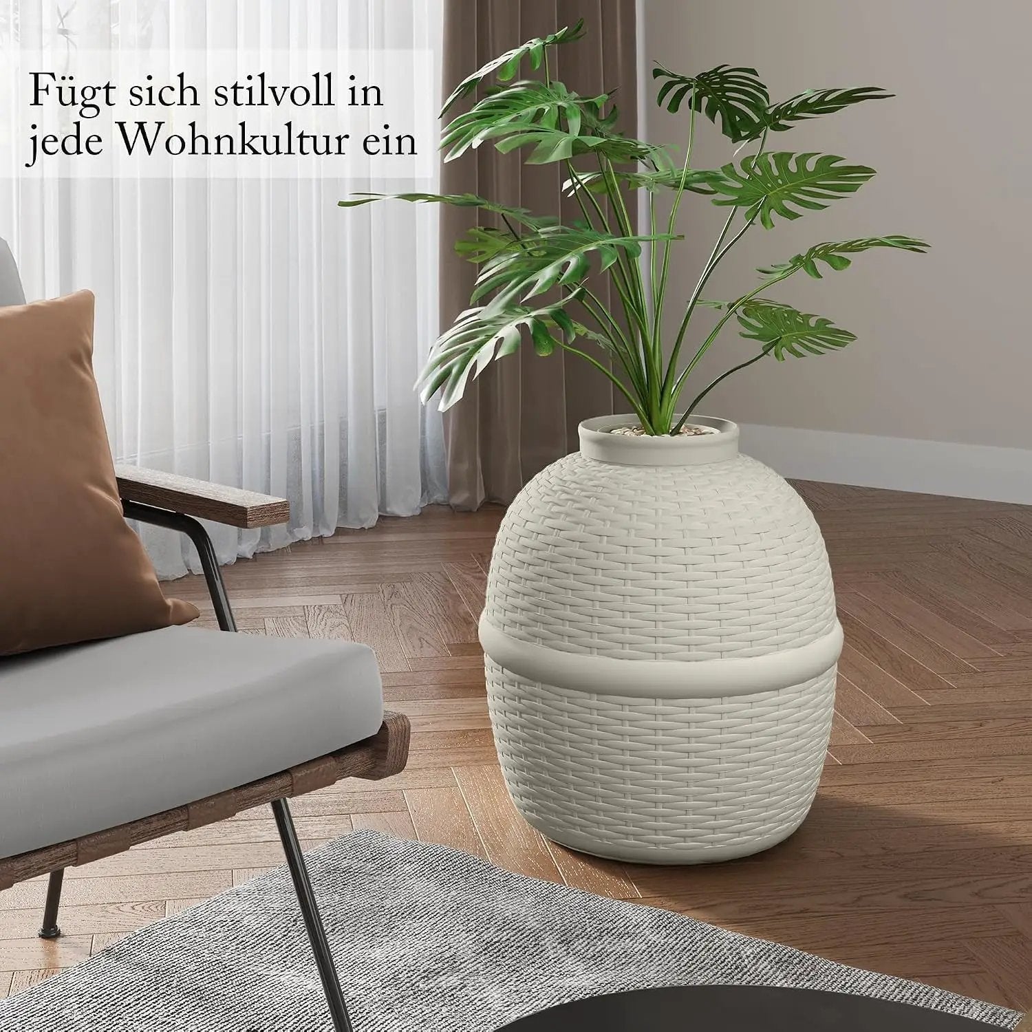 Stylish Cat Litter Box Enclosure with Faux Plant by HouseOfZazla