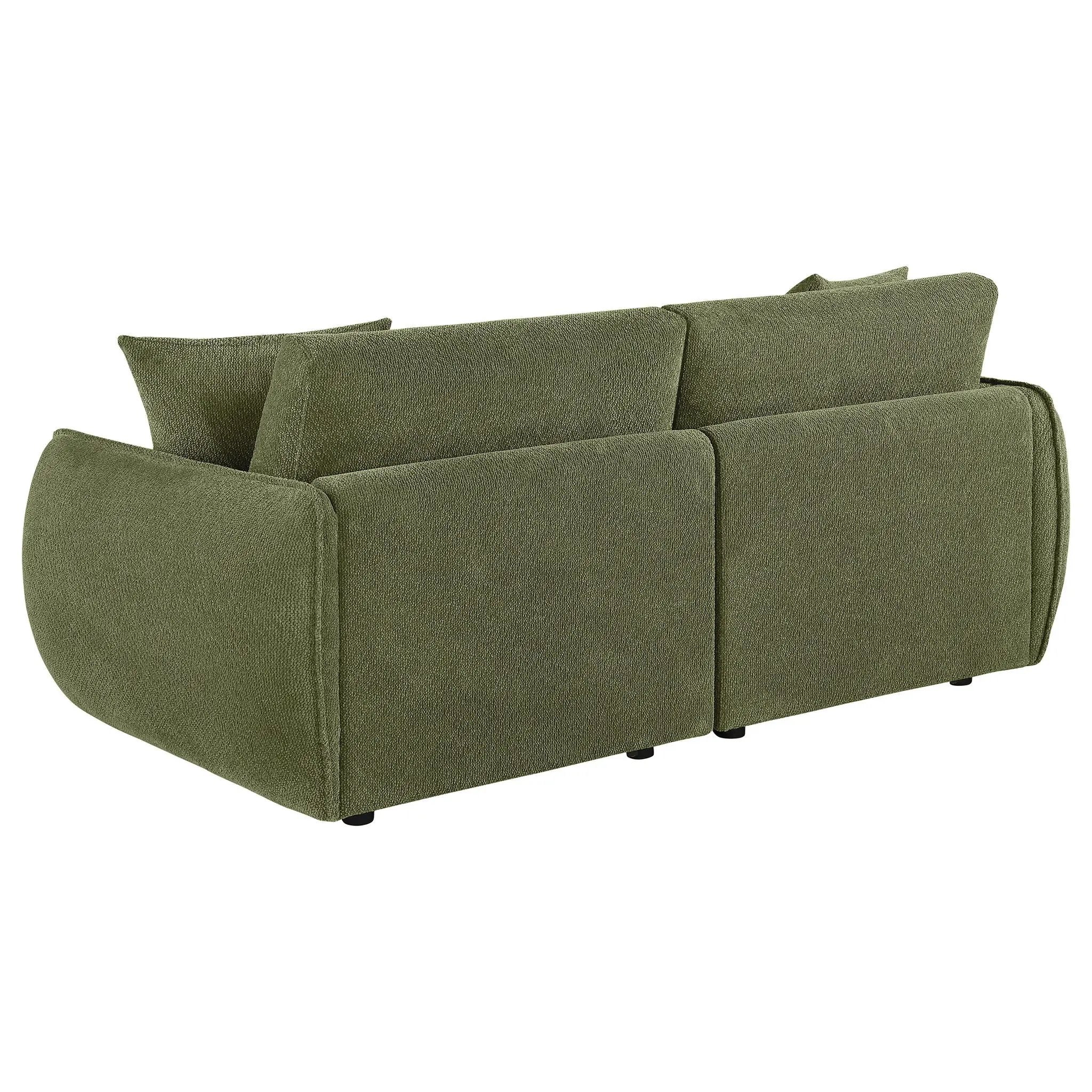 Elysia Chenille Upholstered Modular Lounge Loveseat Green by Unique Piece Furniture