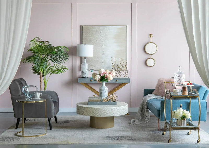 2 Circle Mirrors For Wall Decor, Unique Contemporary Wall Mirror For Living Room Bedroom Entryway - Gold by Unique Piece Furniture