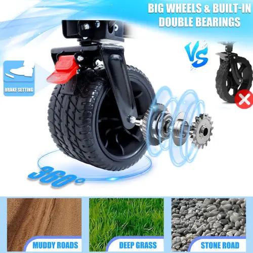 Foldable Wagon with Extended Tailgate and Large All-Terrain Wheels by HouseOfZazla