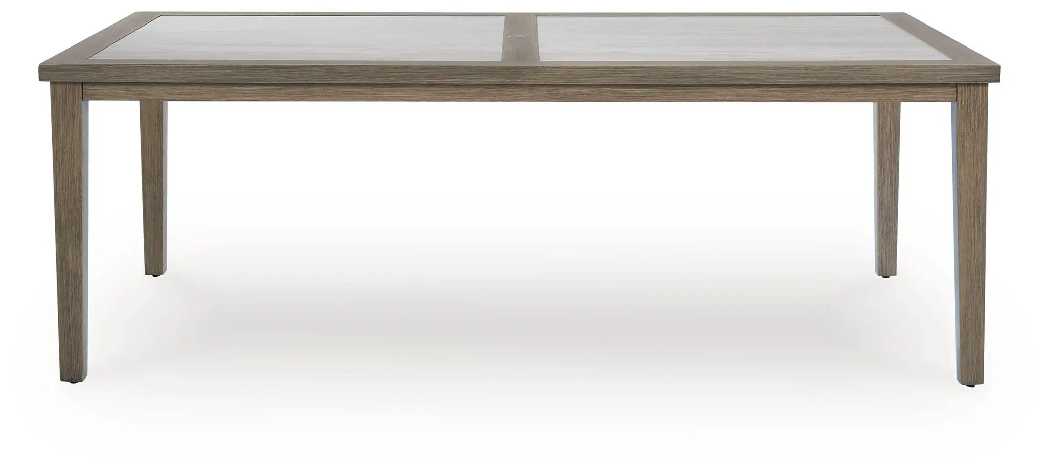 Rainier Ranch - Rectangle Dining Table With Umbrella Option - Brown / Beige by Unique Piece Furniture