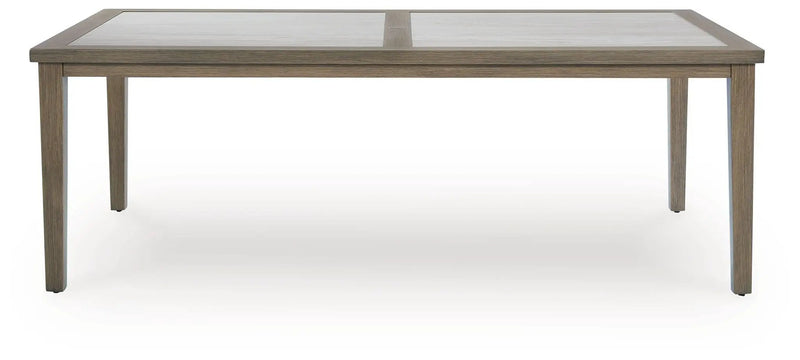 Rainier Ranch - Rectangle Dining Table With Umbrella Option - Brown / Beige by Unique Piece Furniture