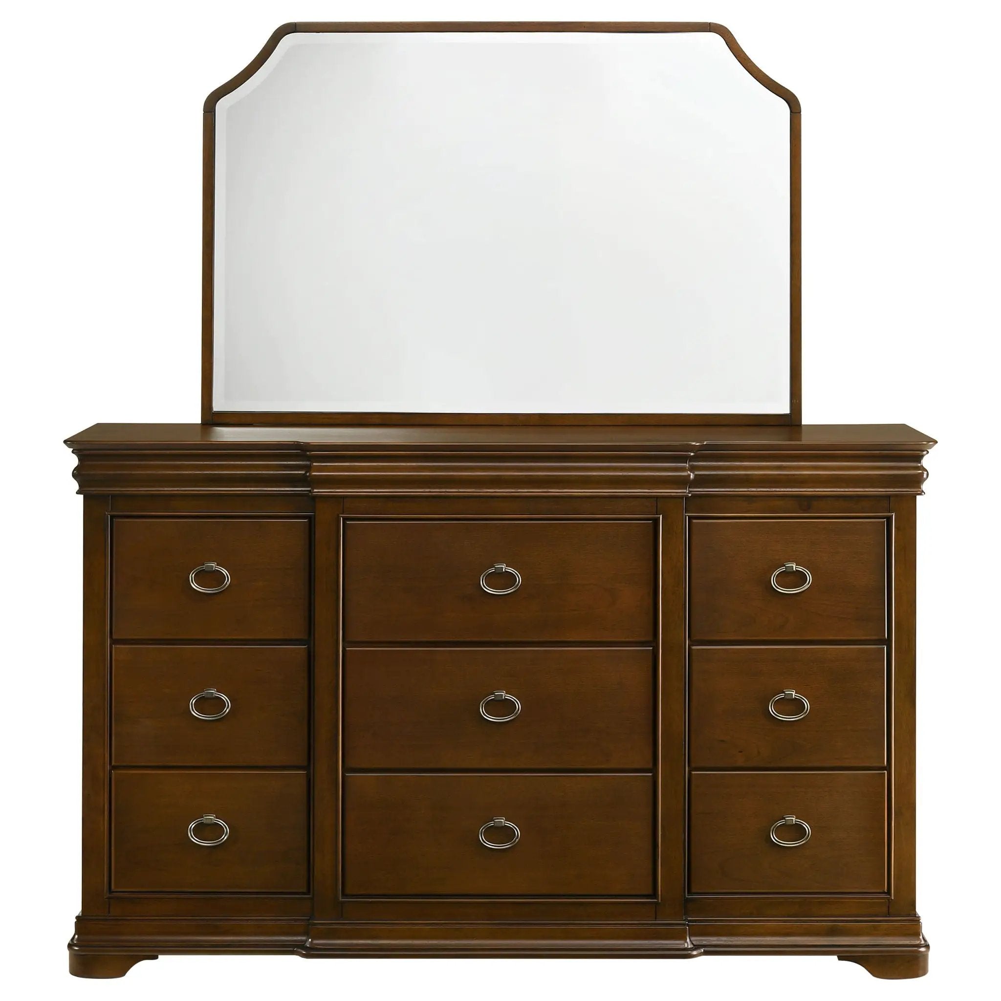 Garland 9-drawer Bedroom Dresser with Mirror Brown Cherry by Unique Piece Furniture