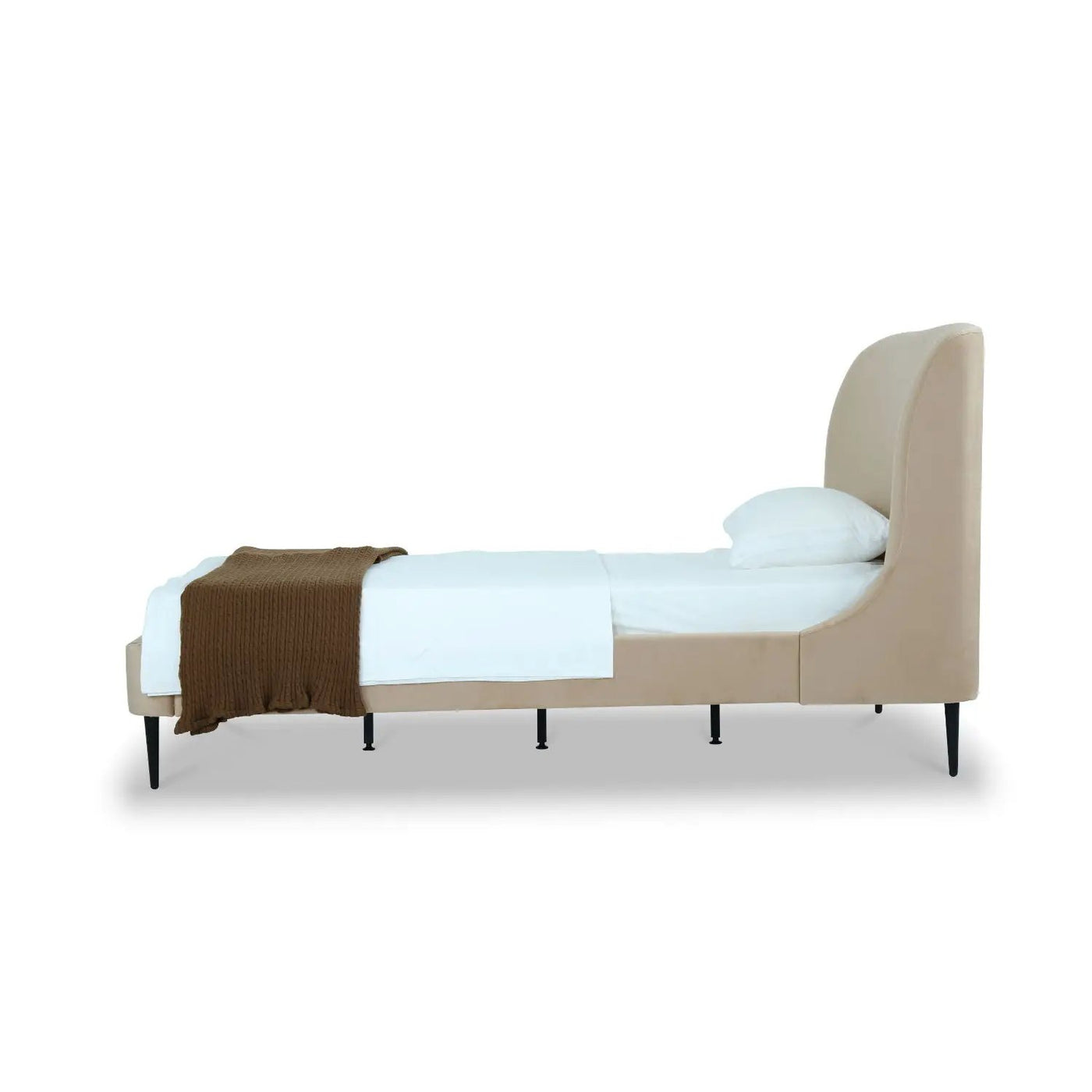 Heather - Upholstered Bed With Curved Headboard by HouseOfZazla