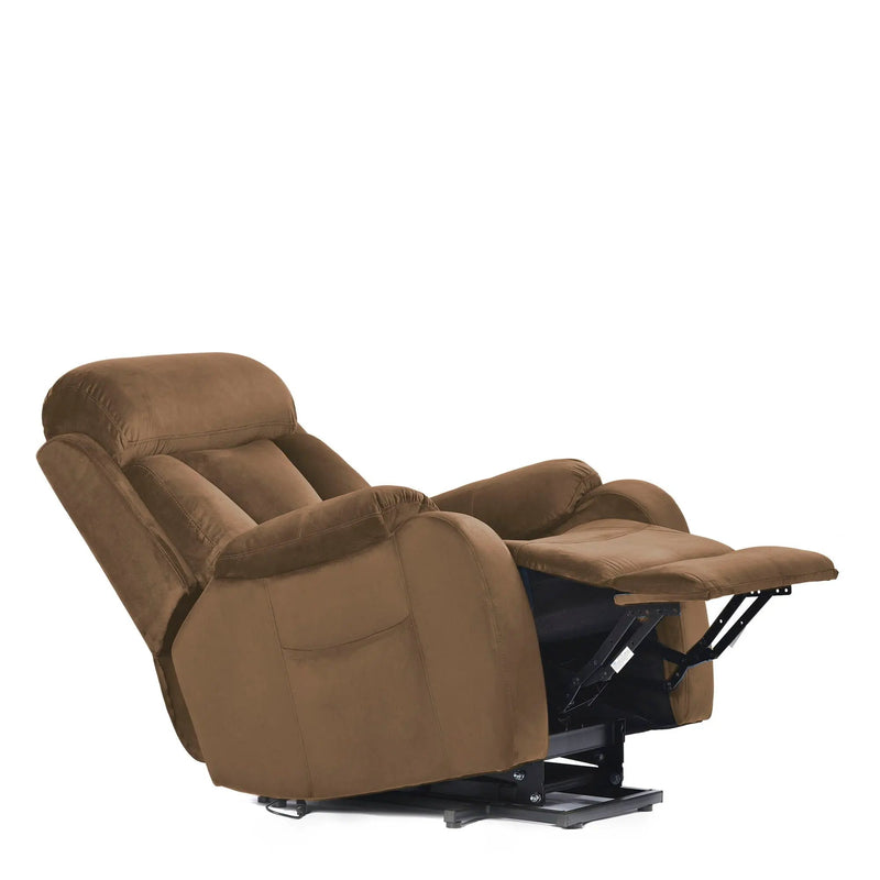 Lift Chair Recliner Power Remote Control Recliner Sofa Relax Soft Chair Anti - Skid Australia Cashmere Fabric Furniture Living Room - Brown by HouseOfZazla