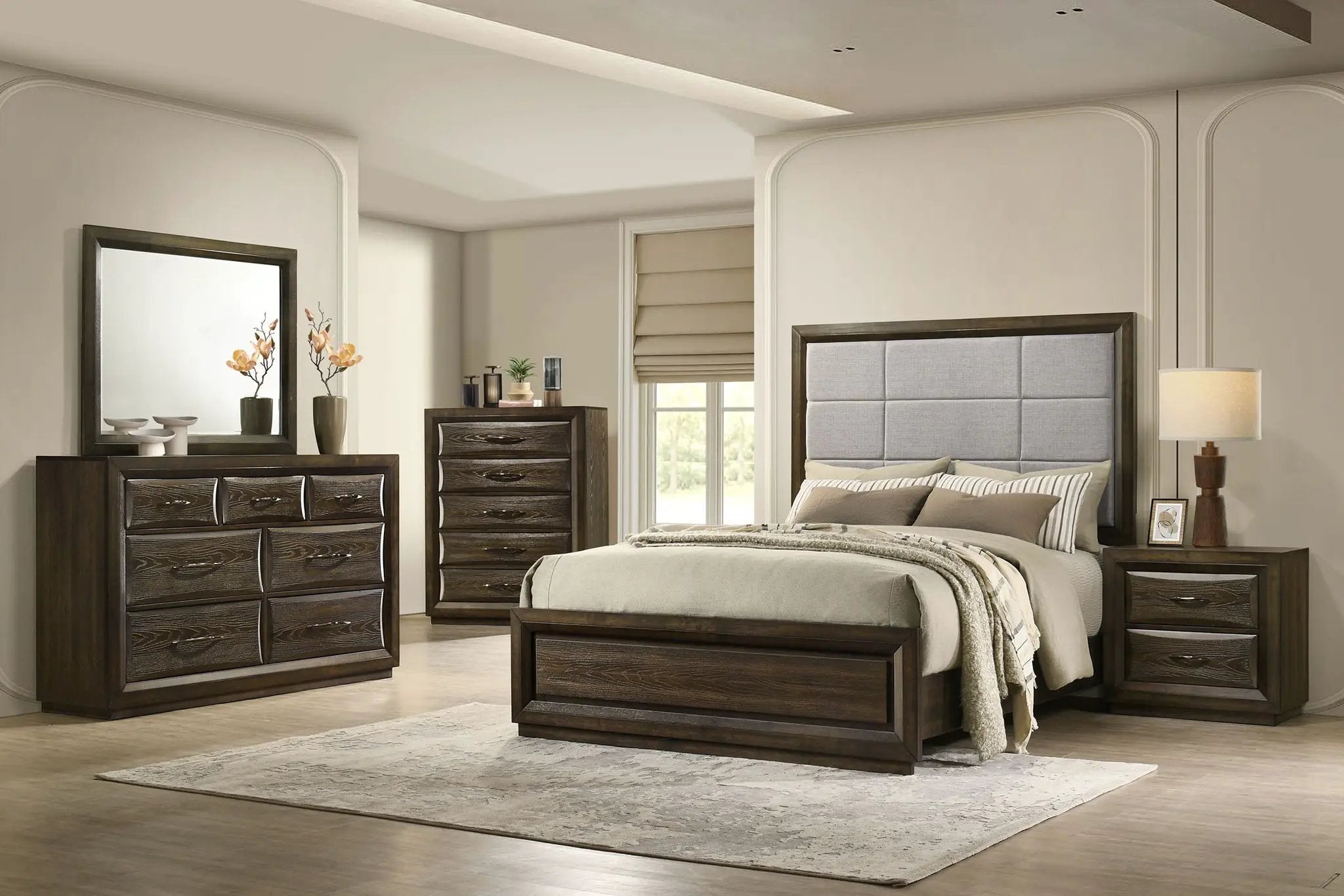 Atlas 5-piece Eastern King Bedroom Set Dark Oak by Unique Piece Furniture