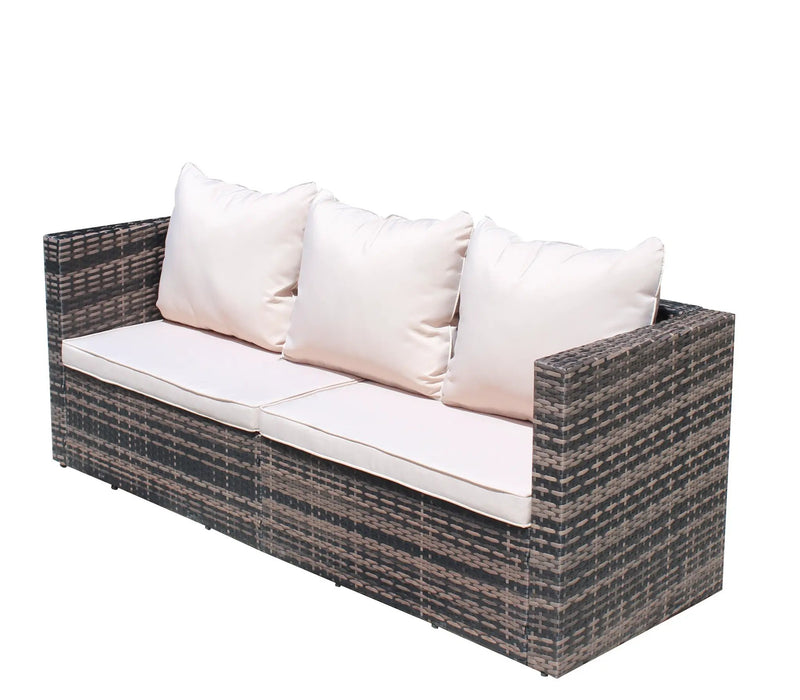Rattan Patio Furniture Set Wicker Sofa Cushioned Sectional (4 Pieces, Brown) by HouseOfZazla