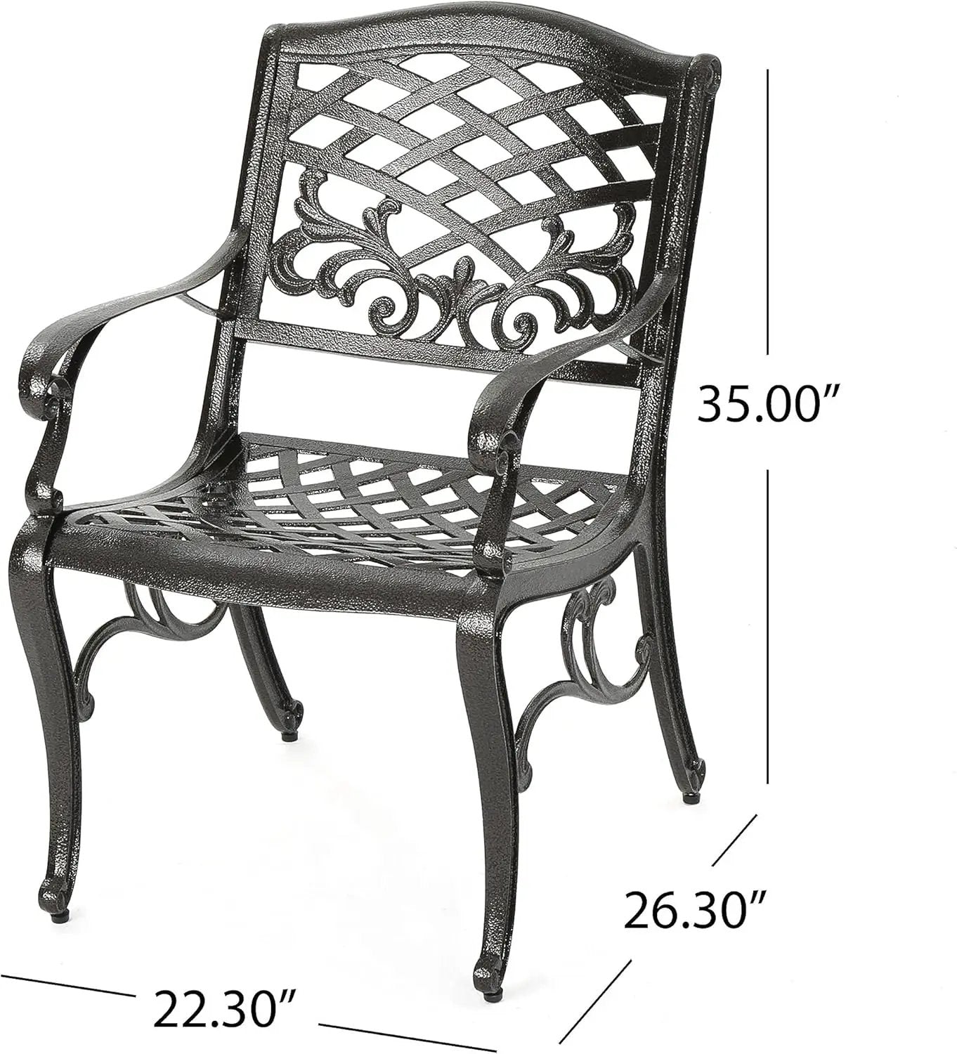Ravenna 6-Person Metal Patio Dining Set with Rectangular Table by HouseOfZazla