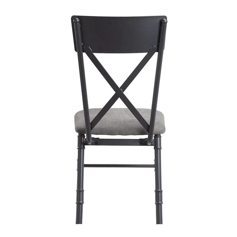 Edina - Side Chair (Set of 2) - Gray Fabric, Oak & Sandy Black by Unique Piece Furniture