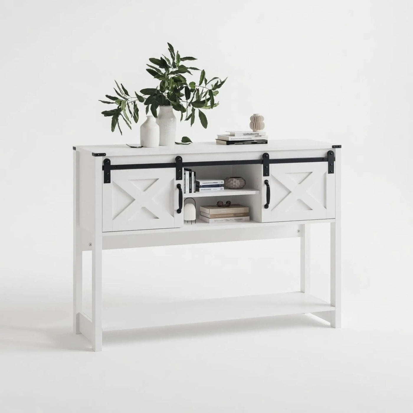 Farmhouse Entryway Table With Sliding Barn Door by HouseOfZazla