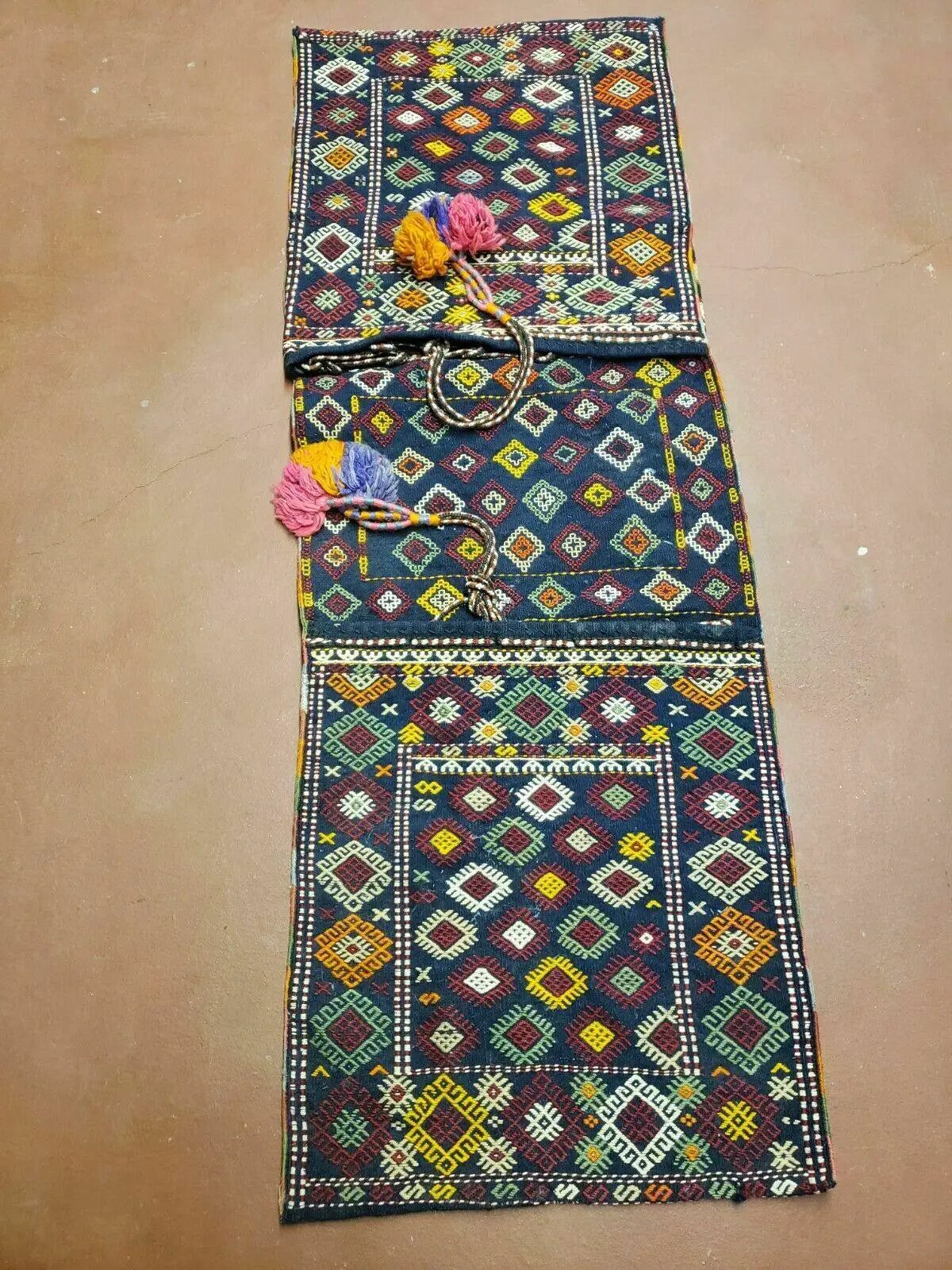 2' X 4' Handmade Turkish Tribal Kilim Wool Rug Double Saddle Bag Khorjin Nice by Jewel Rugs