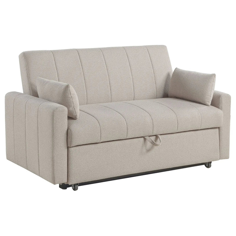 Portland Boucle Upholstered Sleeper Sofa Bed Latte by Unique Piece Furniture