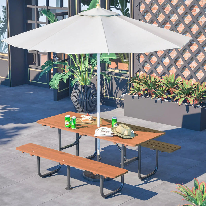 72" Rectangular Outdoor Picnic Table for 6 Person by HouseOfZazla