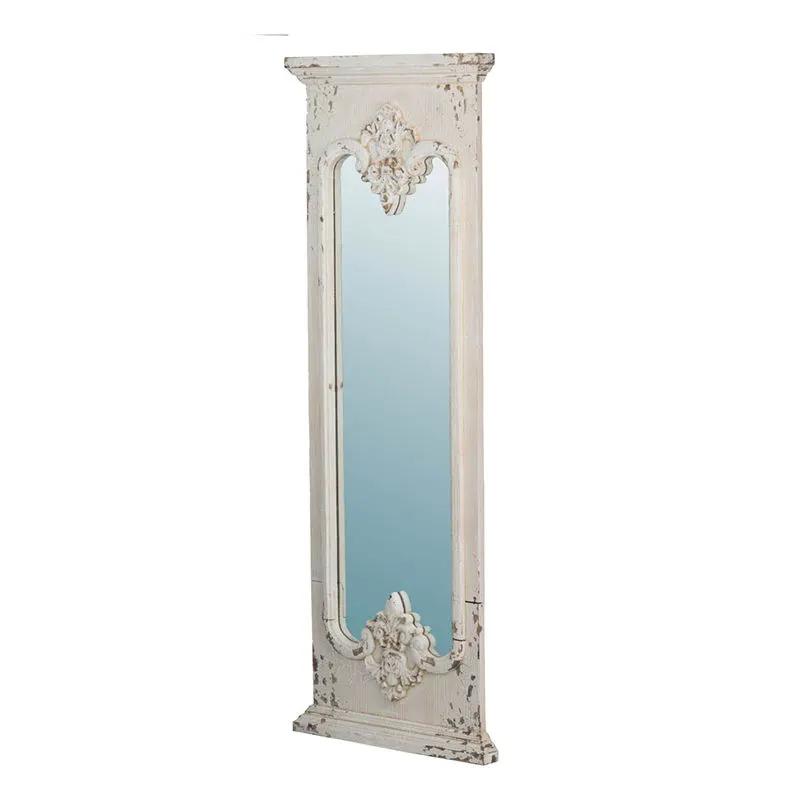 Full Length Mirror With Solid Wood Frame, Floor Mirror For Living Room Bedroom Entryway - White by Unique Piece Furniture