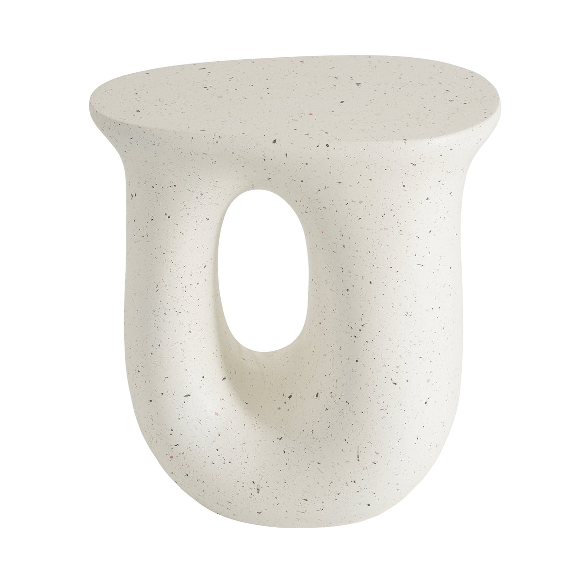 Outdoor MGO Side Table with Travertine-Look Finish – White or Light Grey, photo 6 of 10