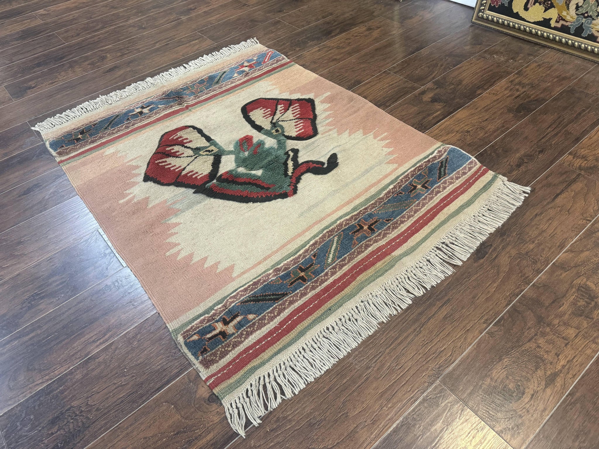 Turkish Kilim Rug 2.5 x 4.7, Flatweave Bohemian Blanket Rug, Wall Hanging Tapestry Rug by Jewel Rugs