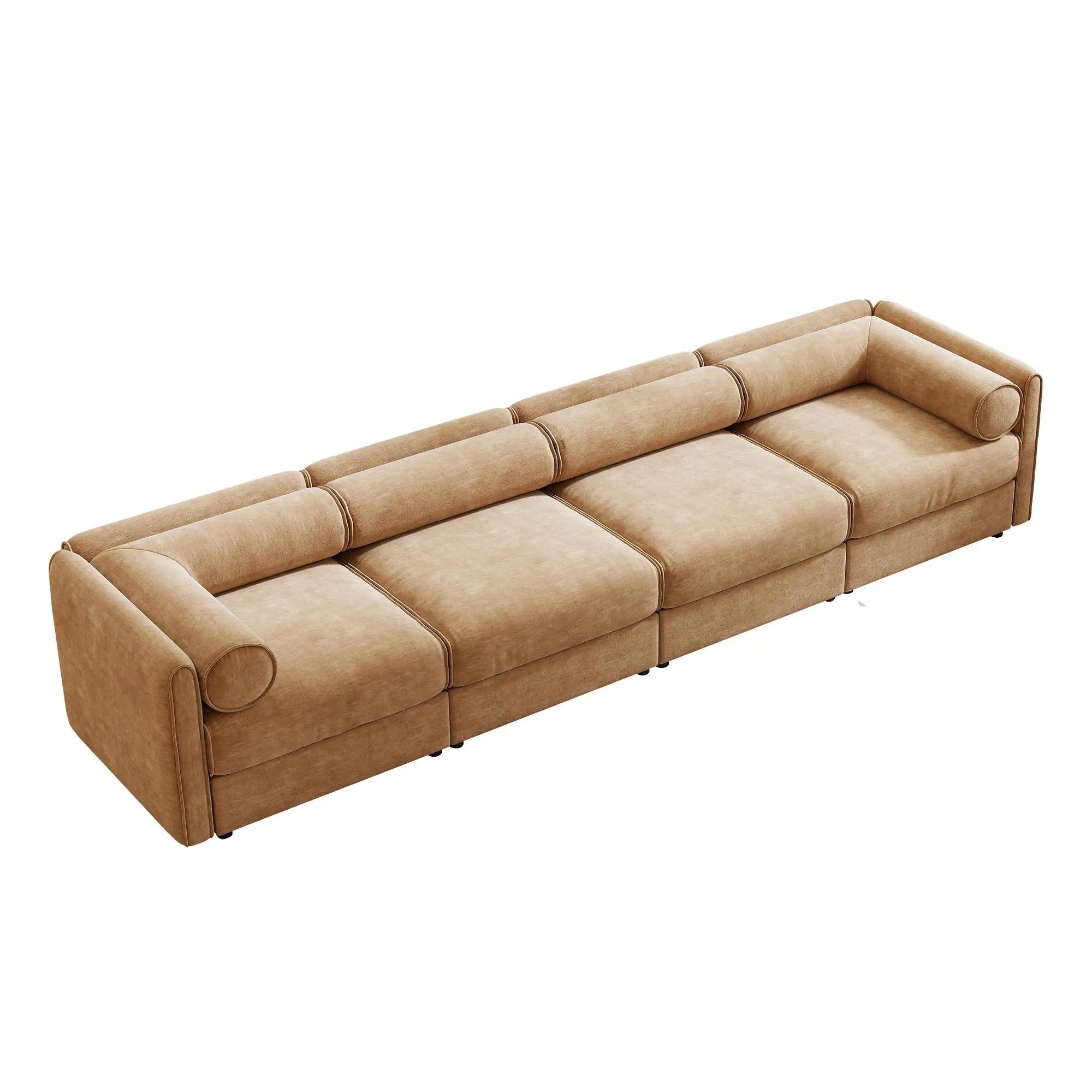 Stylish Sofa With Storage Seat And Cylindrical Backrest by Unique Piece Furniture