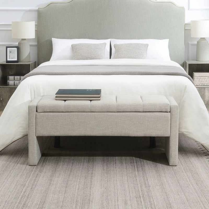 Modern Upholstered Large Bed End Bench With Storage by Unique Piece Furniture