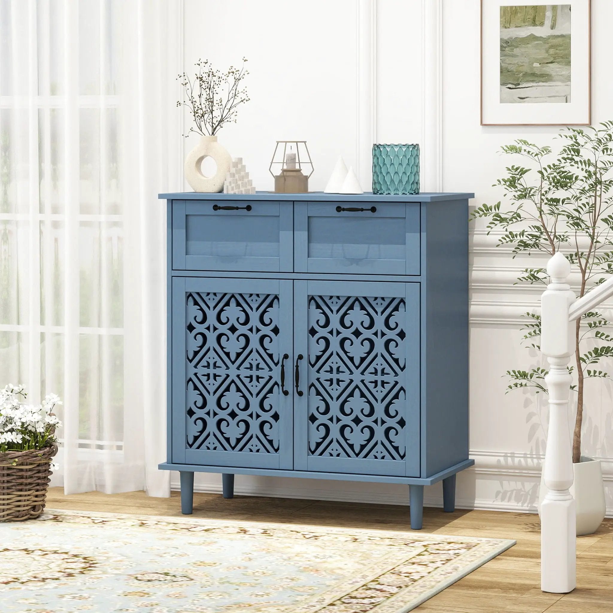 2 Door 2 Drawer Elegant Cabinet by Unique Piece Furniture
