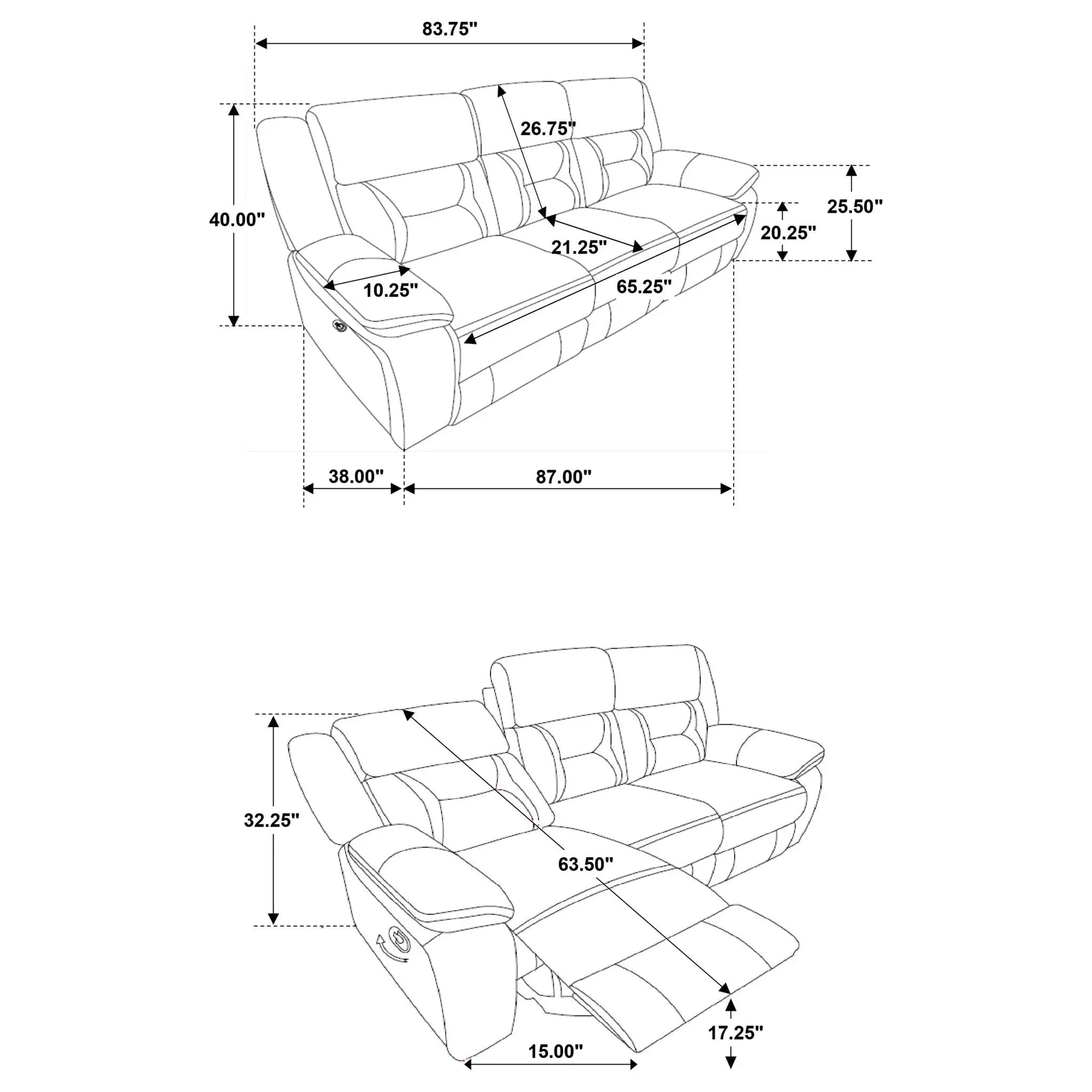 Greer Upholstered Motion Reclining Sofa Brown by Unique Piece Furniture