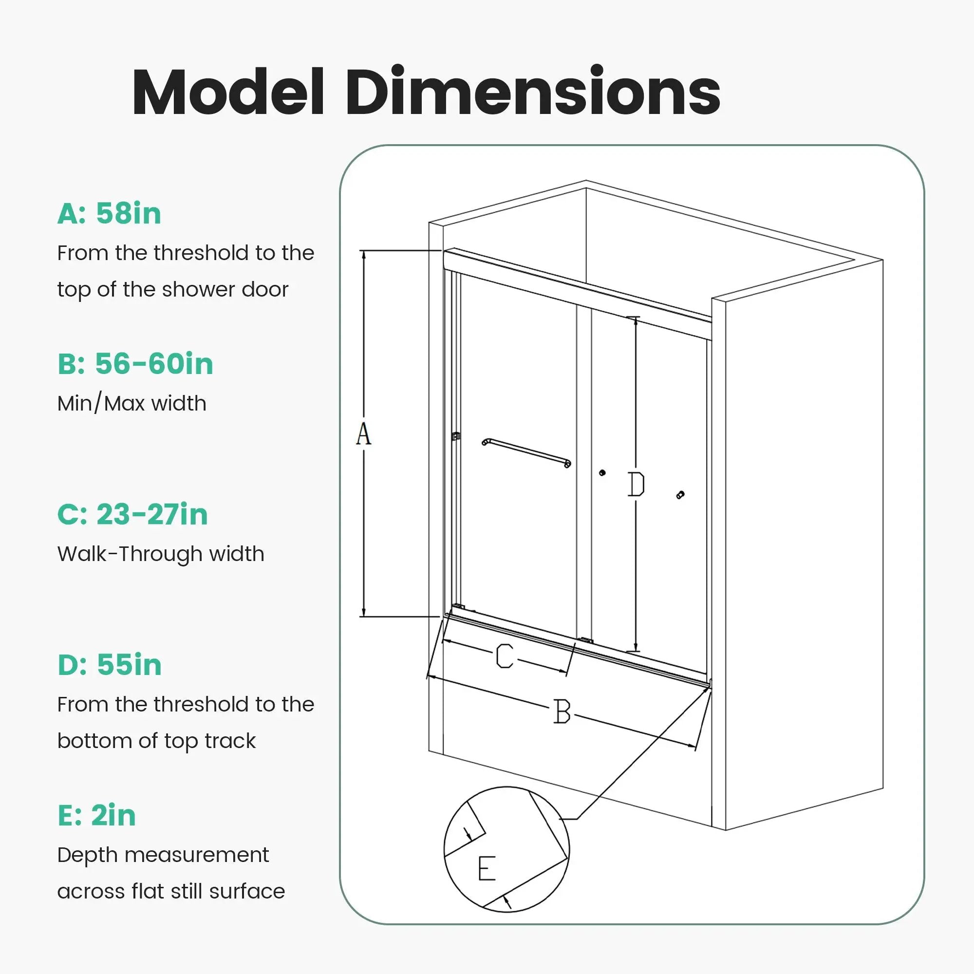 Semi-Frameless Double Sliding Shower Door, Bypass Shower Door, 1 / 4" (6Mm) Thick SGCC Tempered Glass Door by HouseOfZazla