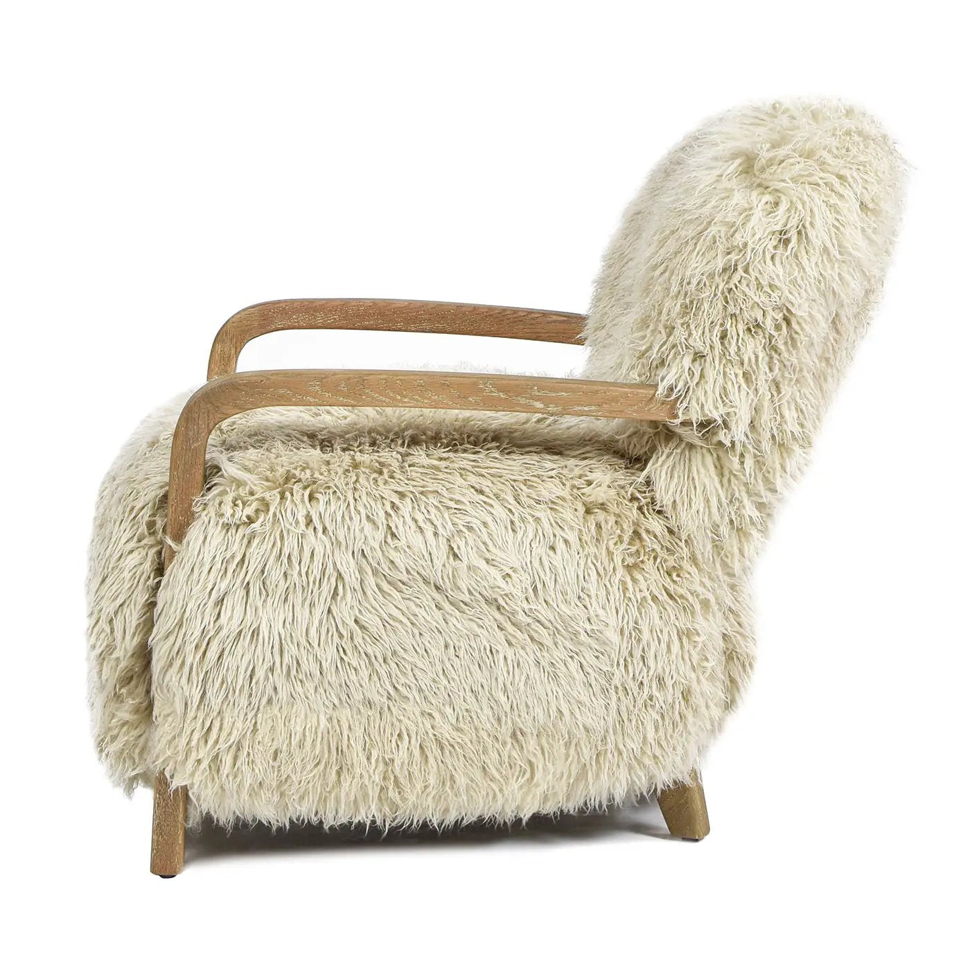 Enchante - New Zealand Sheepskin Accent Arm Chair - Taupe / Natural by HouseOfZazla