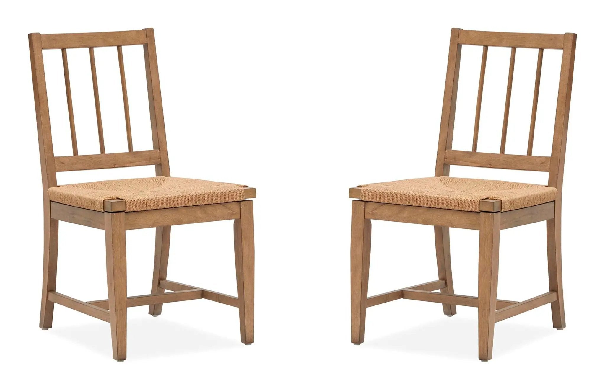 Lindon - Dining Side Chair With Paper Cord Seat (Set of 2) - Light Brown by Unique Piece Furniture