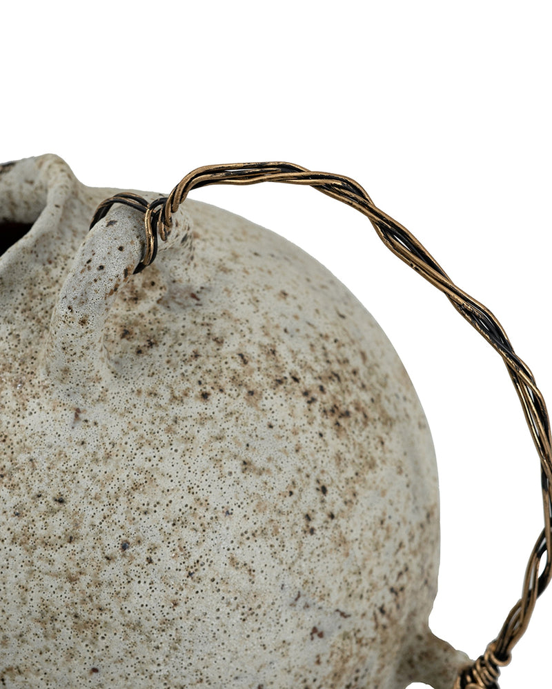 9.8x8.3x10.3" Hand-Pulled Decorative Ceramic Jug with Worn Finish by HouseOfZazla
