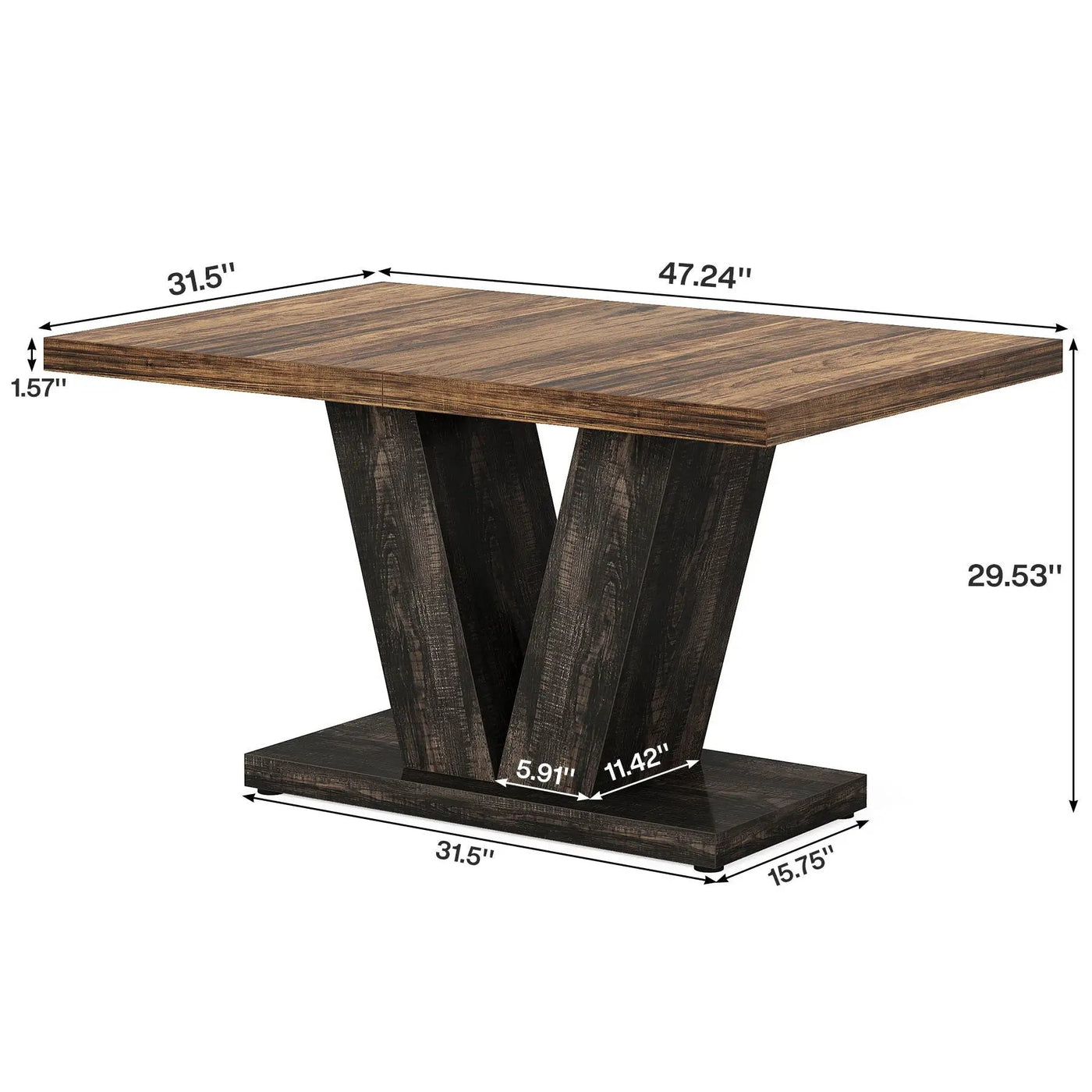 Dining Table With Pedestal Base For 4 - 6 People by HouseOfZazla