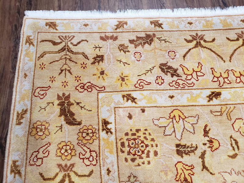 Vintage Turkish Oushak Area Rug 6x9, Wool Hand-Knotted by Jewel Rugs