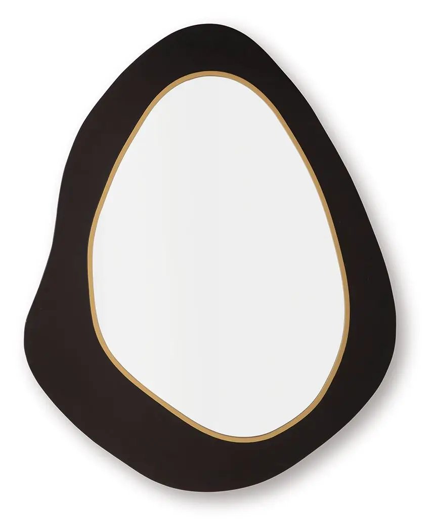 Kierlock - Accent Mirror - Black / Gold Finish by Unique Piece Furniture